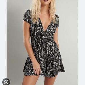 Garage Black and White Floral Print Romper